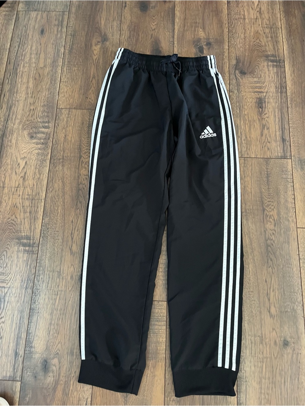 adidas Black Joggers with White Triple Stripes